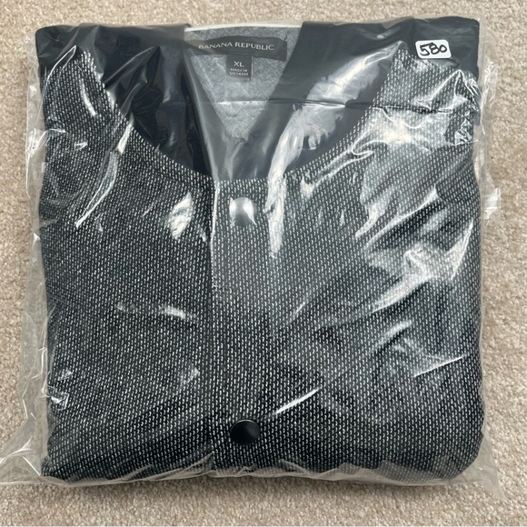 Banana Republic Jacket XL Black Snap Button Lightweight Bomber Style Preppy Men - Picture 15 of 15